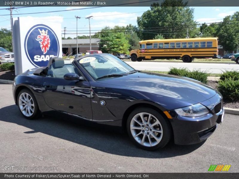 Monaco Blue Metallic / Black 2007 BMW Z4 3.0i Roadster