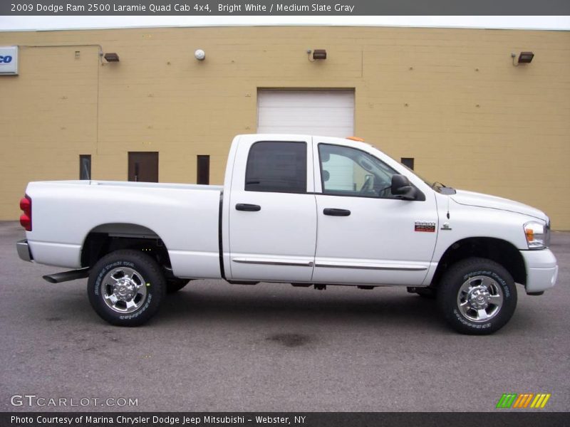 Bright White / Medium Slate Gray 2009 Dodge Ram 2500 Laramie Quad Cab 4x4