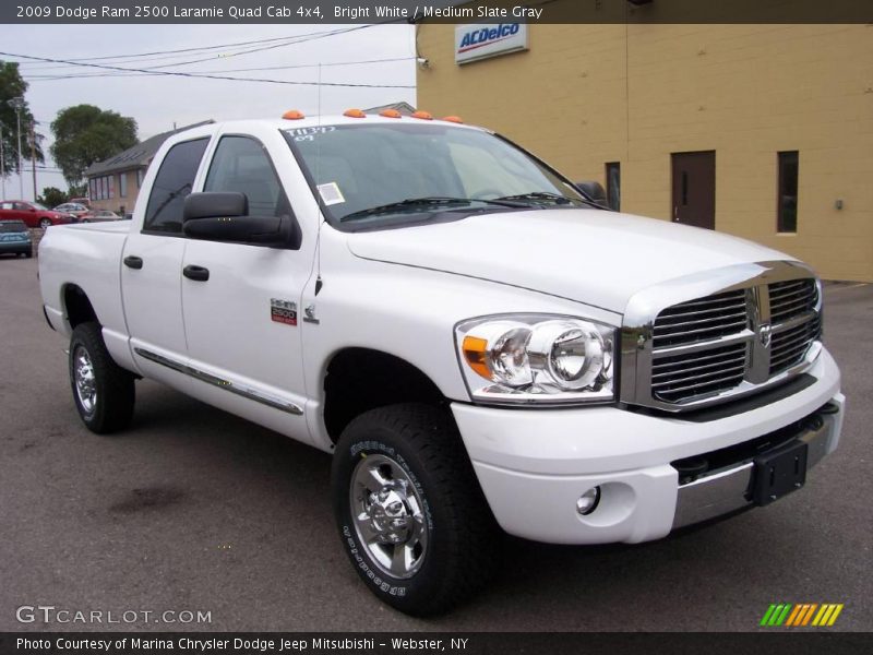 Bright White / Medium Slate Gray 2009 Dodge Ram 2500 Laramie Quad Cab 4x4