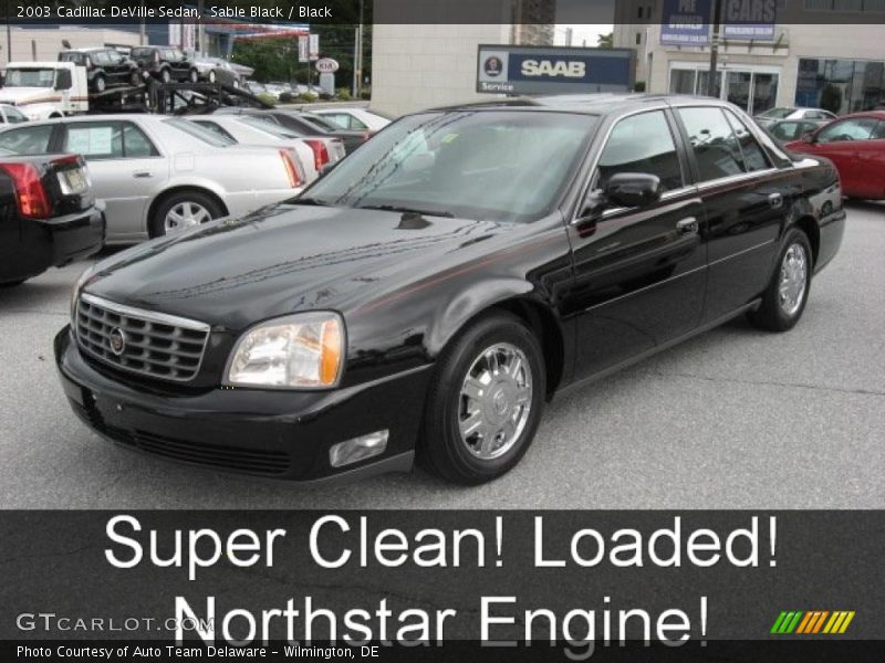 Sable Black / Black 2003 Cadillac DeVille Sedan