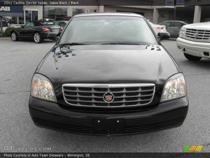 Sable Black / Black 2003 Cadillac DeVille Sedan