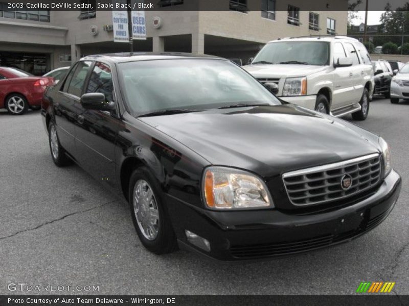 Sable Black / Black 2003 Cadillac DeVille Sedan