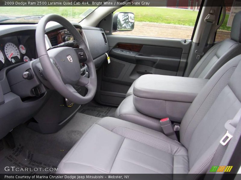 Bright White / Medium Slate Gray 2009 Dodge Ram 2500 Laramie Quad Cab 4x4