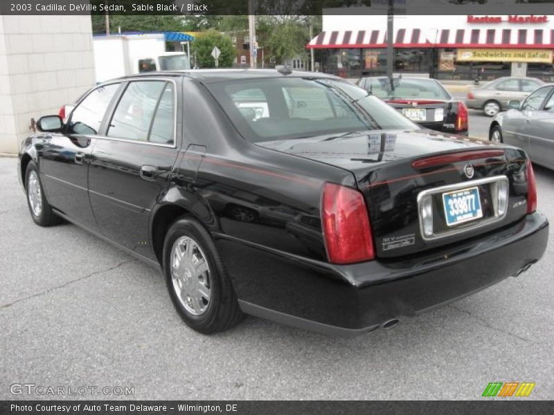 Sable Black / Black 2003 Cadillac DeVille Sedan