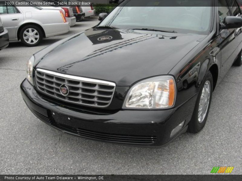 Sable Black / Black 2003 Cadillac DeVille Sedan