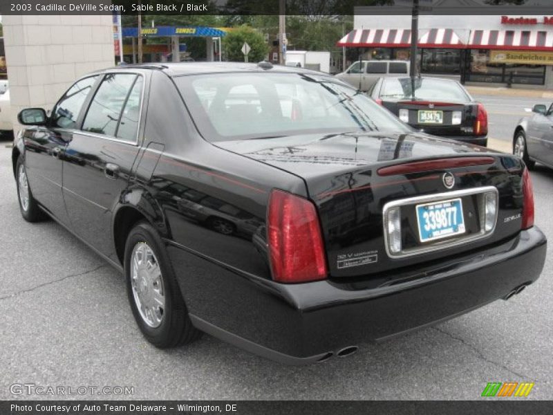 Sable Black / Black 2003 Cadillac DeVille Sedan