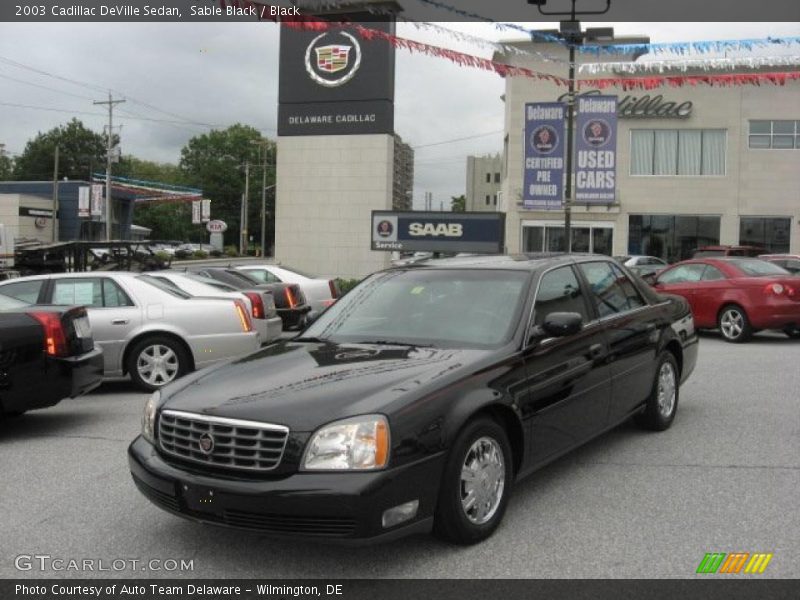 Sable Black / Black 2003 Cadillac DeVille Sedan