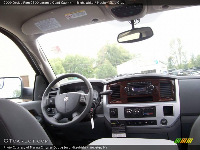 Bright White / Medium Slate Gray 2009 Dodge Ram 2500 Laramie Quad Cab 4x4