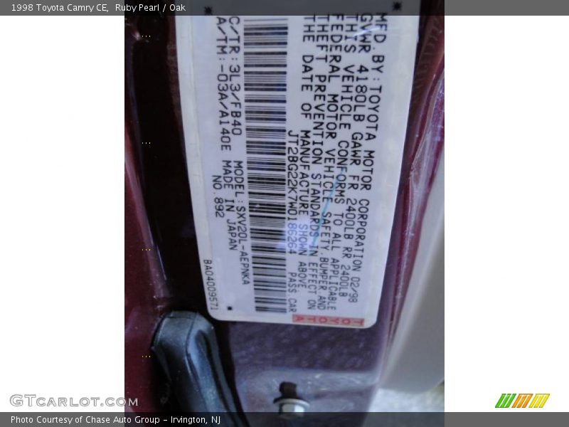 Ruby Pearl / Oak 1998 Toyota Camry CE