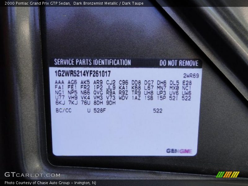 Dark Bronzemist Metallic / Dark Taupe 2000 Pontiac Grand Prix GTP Sedan