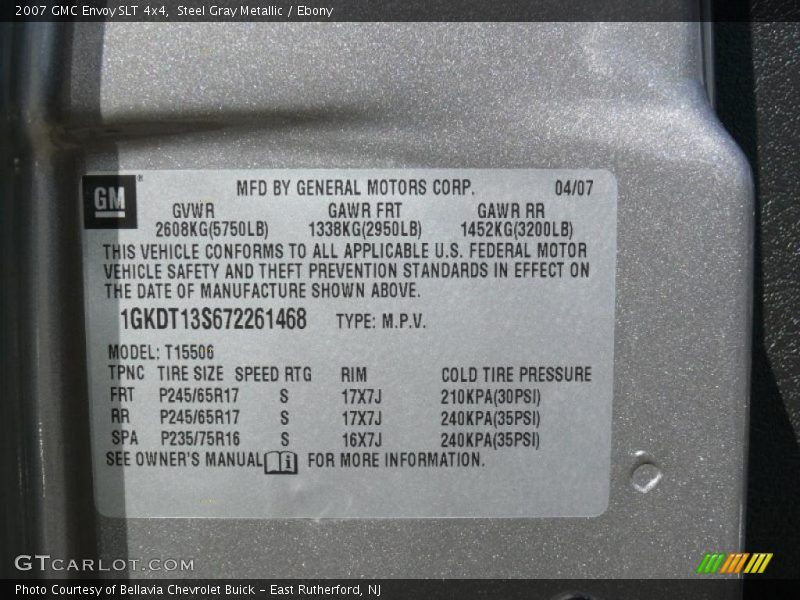 Steel Gray Metallic / Ebony 2007 GMC Envoy SLT 4x4