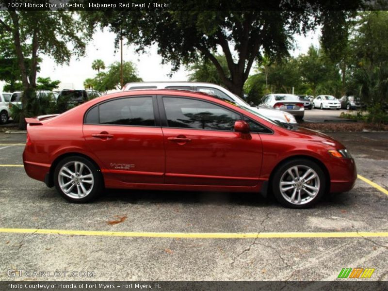 Habanero Red Pearl / Black 2007 Honda Civic Si Sedan