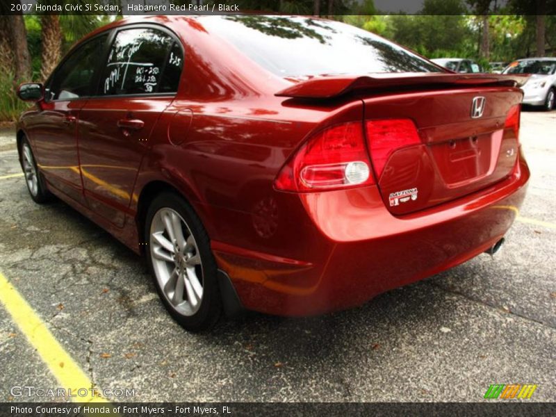 Habanero Red Pearl / Black 2007 Honda Civic Si Sedan