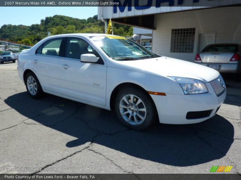 Oxford White / Medium Light Stone 2007 Mercury Milan V6 AWD