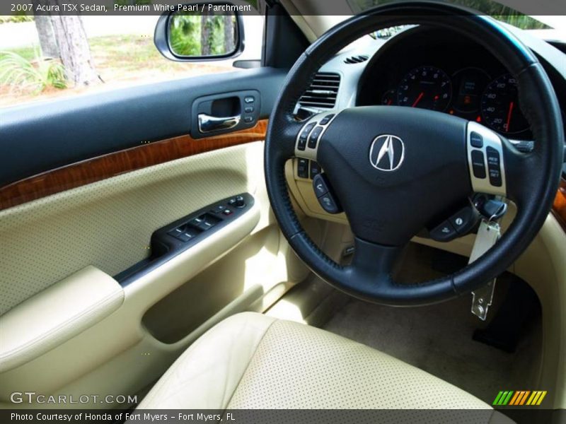 Premium White Pearl / Parchment 2007 Acura TSX Sedan