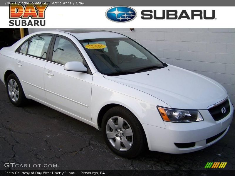 Arctic White / Gray 2007 Hyundai Sonata GLS
