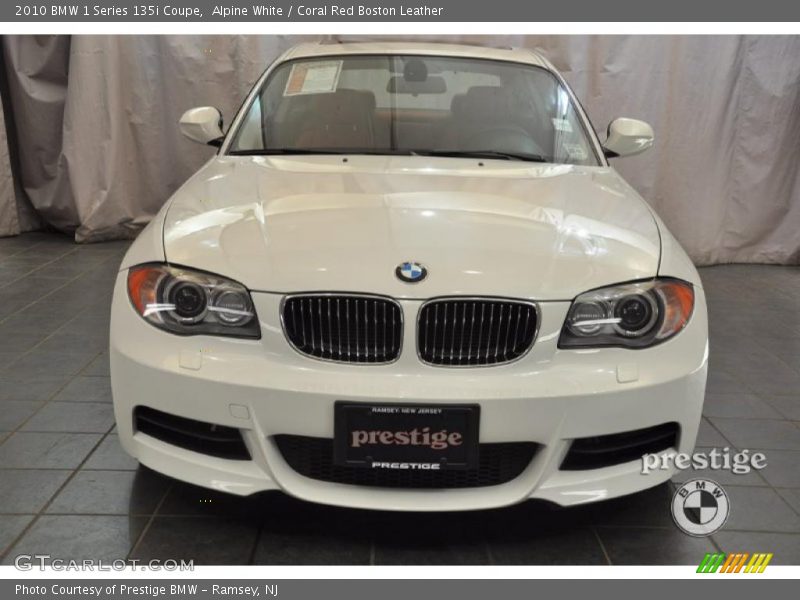 Alpine White / Coral Red Boston Leather 2010 BMW 1 Series 135i Coupe