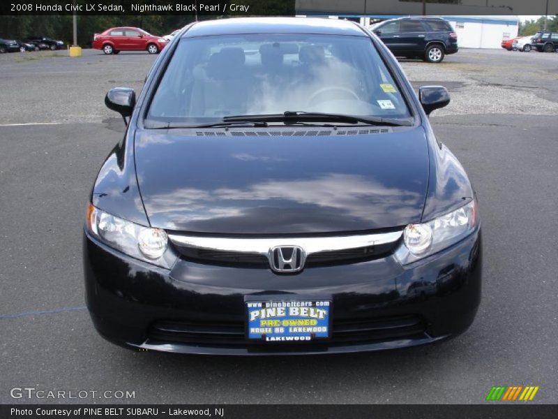 Nighthawk Black Pearl / Gray 2008 Honda Civic LX Sedan