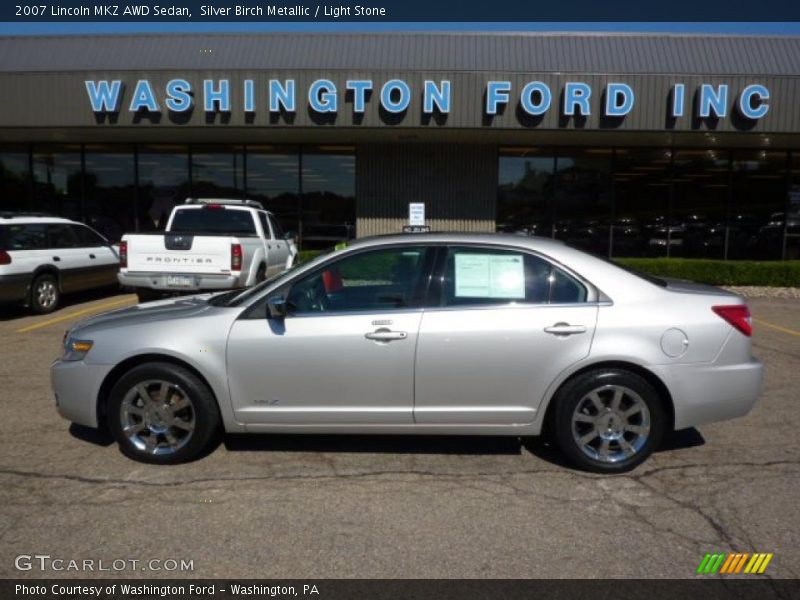 Silver Birch Metallic / Light Stone 2007 Lincoln MKZ AWD Sedan
