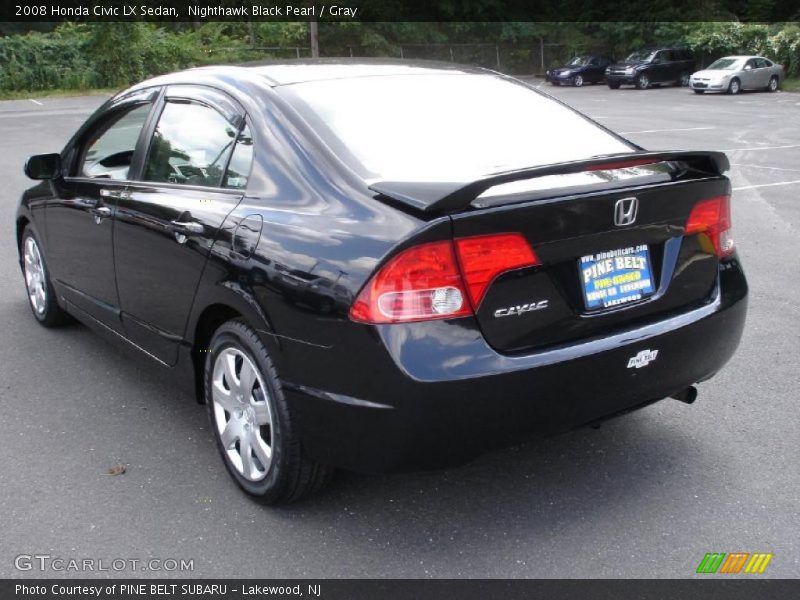 Nighthawk Black Pearl / Gray 2008 Honda Civic LX Sedan