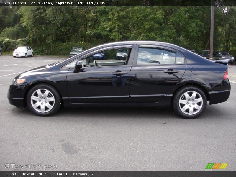 Nighthawk Black Pearl / Gray 2008 Honda Civic LX Sedan