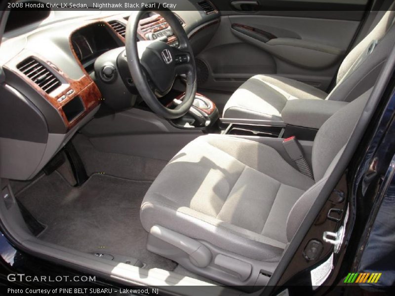 Nighthawk Black Pearl / Gray 2008 Honda Civic LX Sedan