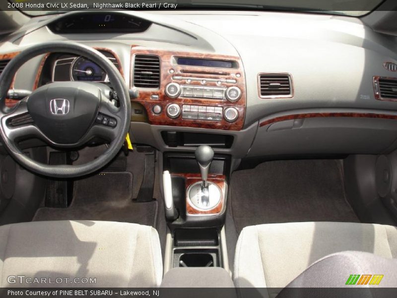 Nighthawk Black Pearl / Gray 2008 Honda Civic LX Sedan