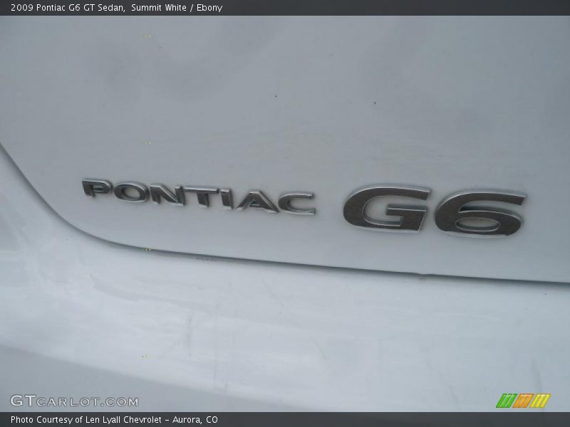 Summit White / Ebony 2009 Pontiac G6 GT Sedan