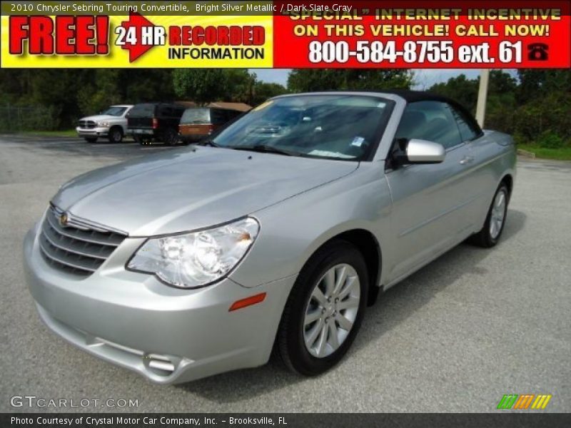 Bright Silver Metallic / Dark Slate Gray 2010 Chrysler Sebring Touring Convertible