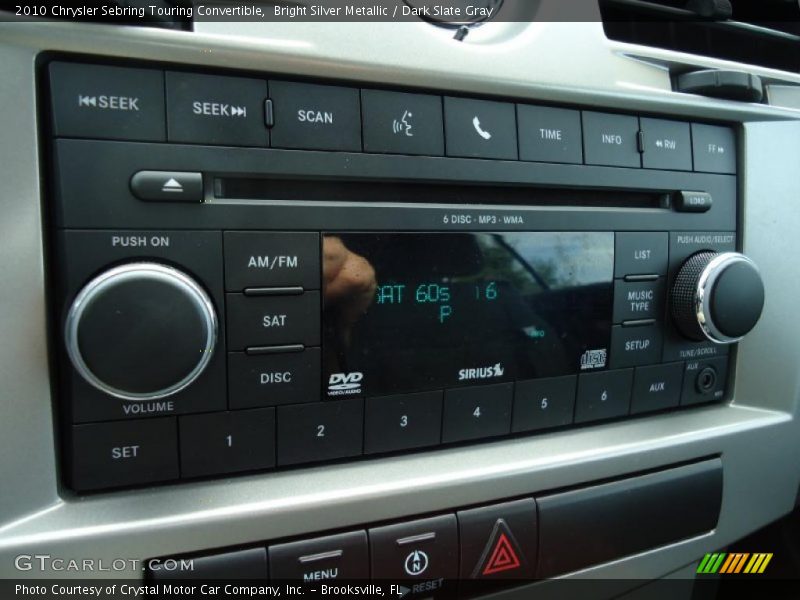 Bright Silver Metallic / Dark Slate Gray 2010 Chrysler Sebring Touring Convertible