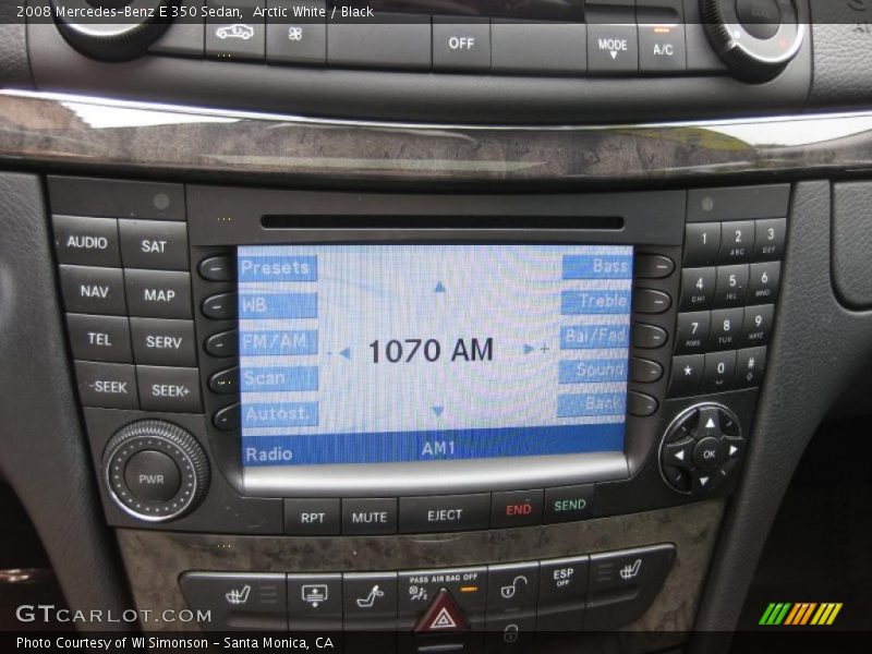 Arctic White / Black 2008 Mercedes-Benz E 350 Sedan