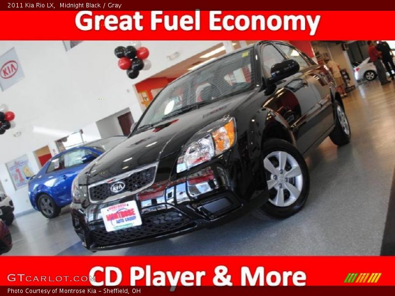 Midnight Black / Gray 2011 Kia Rio LX