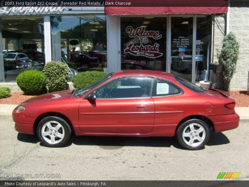 Toreador Red Metallic / Dark Charcoal 2003 Ford Escort ZX2 Coupe