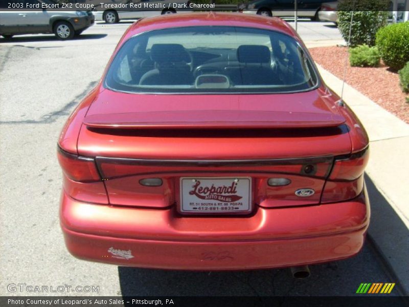 Toreador Red Metallic / Dark Charcoal 2003 Ford Escort ZX2 Coupe