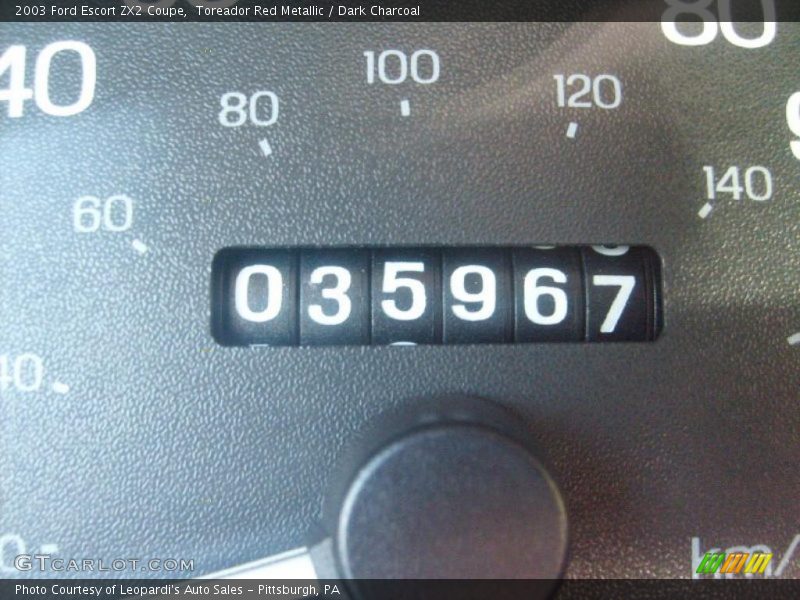 Toreador Red Metallic / Dark Charcoal 2003 Ford Escort ZX2 Coupe