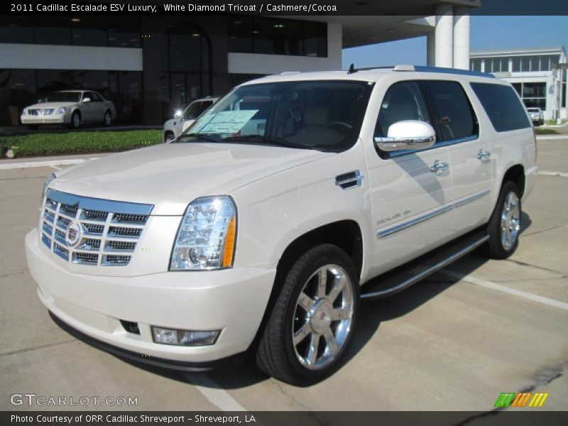 White Diamond Tricoat / Cashmere/Cocoa 2011 Cadillac Escalade ESV Luxury