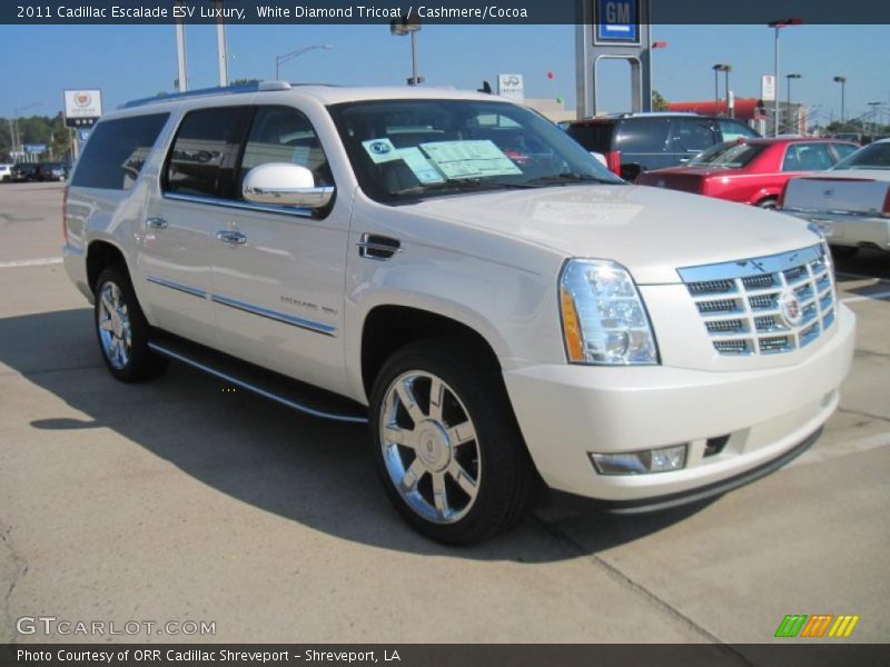 White Diamond Tricoat / Cashmere/Cocoa 2011 Cadillac Escalade ESV Luxury