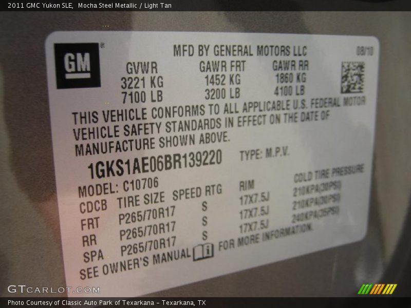 Mocha Steel Metallic / Light Tan 2011 GMC Yukon SLE