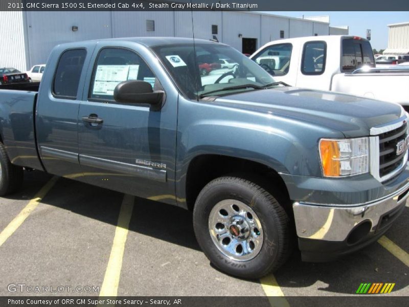 Stealth Gray Metallic / Dark Titanium 2011 GMC Sierra 1500 SL Extended Cab 4x4