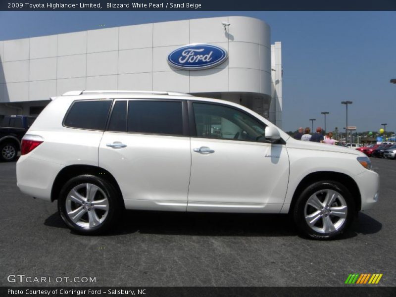 Blizzard White Pearl / Sand Beige 2009 Toyota Highlander Limited
