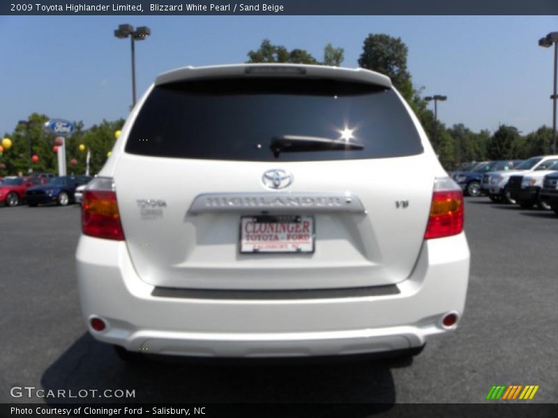 Blizzard White Pearl / Sand Beige 2009 Toyota Highlander Limited