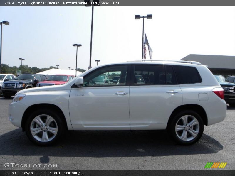 Blizzard White Pearl / Sand Beige 2009 Toyota Highlander Limited