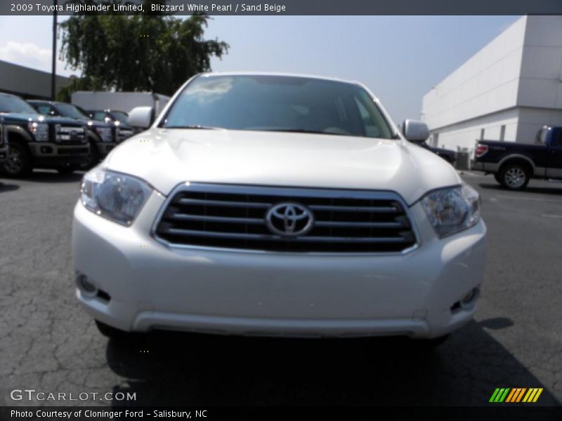 Blizzard White Pearl / Sand Beige 2009 Toyota Highlander Limited