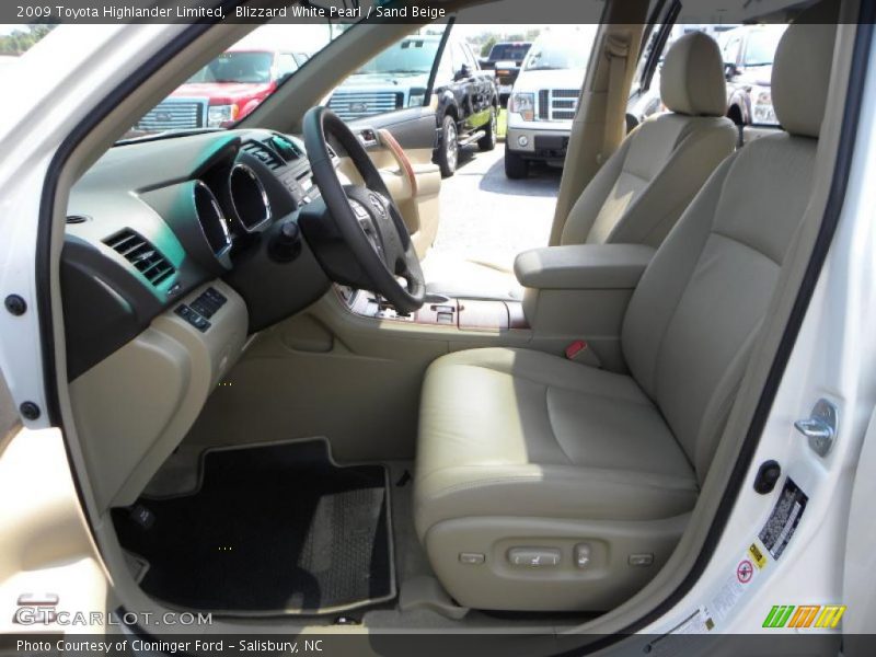 Blizzard White Pearl / Sand Beige 2009 Toyota Highlander Limited