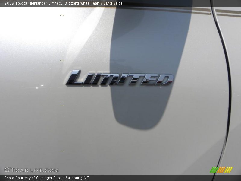 Blizzard White Pearl / Sand Beige 2009 Toyota Highlander Limited