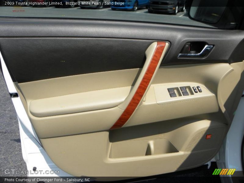 Blizzard White Pearl / Sand Beige 2009 Toyota Highlander Limited