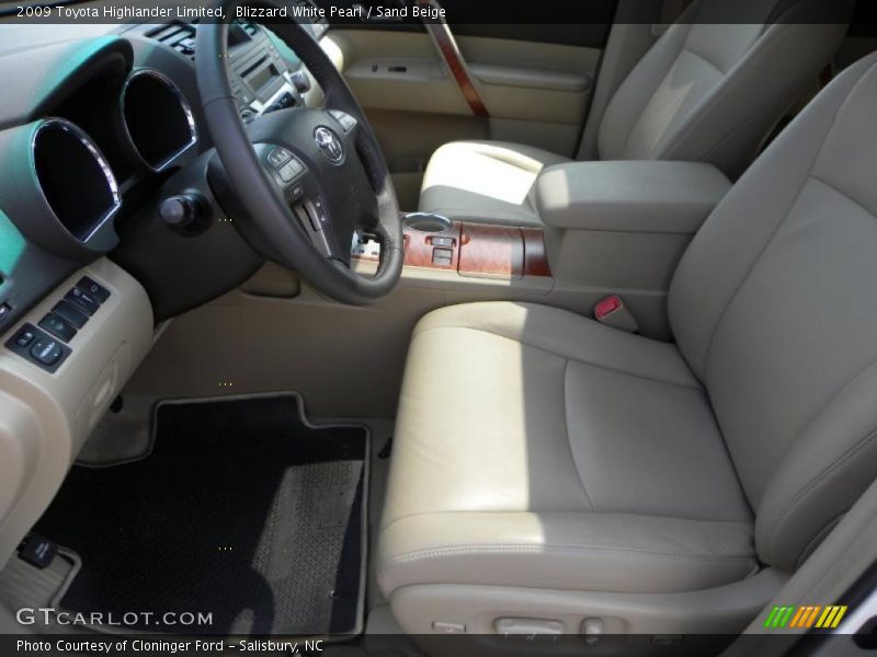 Blizzard White Pearl / Sand Beige 2009 Toyota Highlander Limited