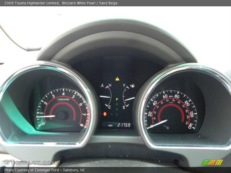 Blizzard White Pearl / Sand Beige 2009 Toyota Highlander Limited