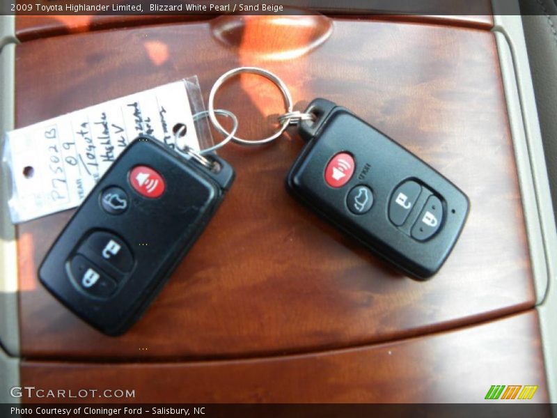 Blizzard White Pearl / Sand Beige 2009 Toyota Highlander Limited