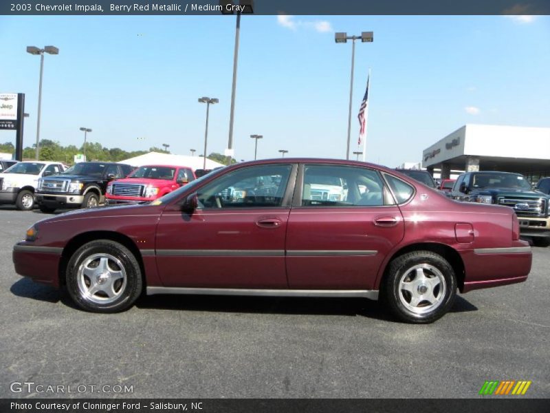 Berry Red Metallic / Medium Gray 2003 Chevrolet Impala